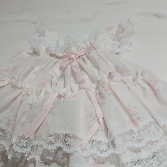Pink Lace Baby Dress/Bonnet - Picture 5 of 8